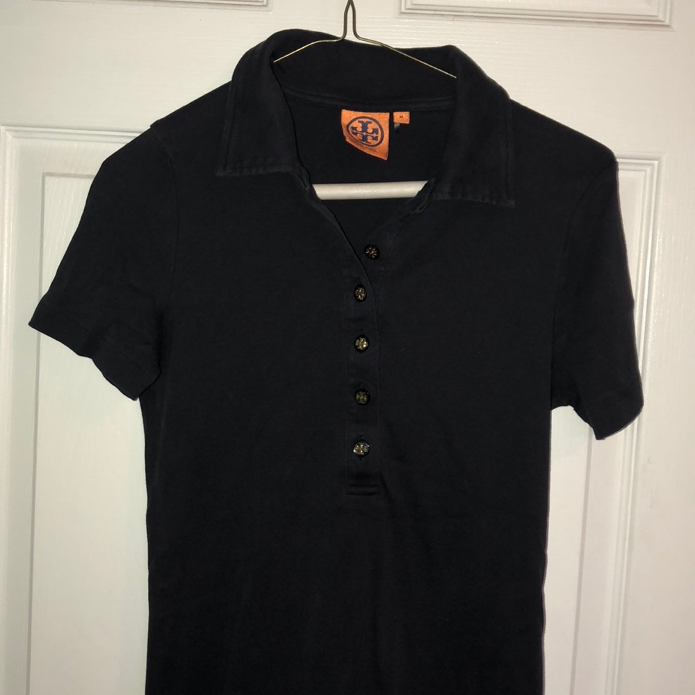 Navy collared Tory Burch Blouse